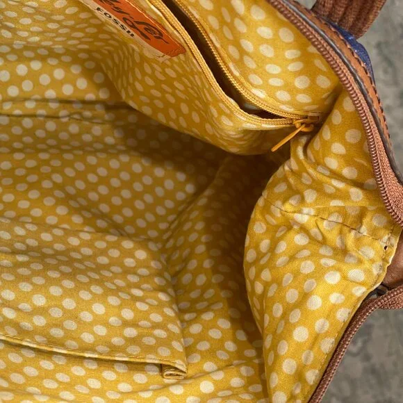 -Mod Bloom Pop – Vintage Fossil Key-Per Mod-Floral Messenger Crossbody Bag - Picture 11 of 16